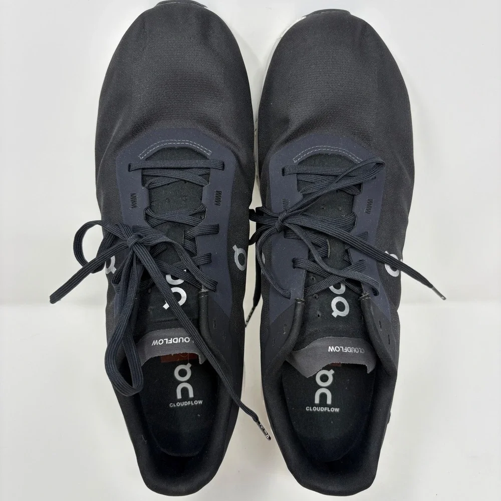 On Running Cloudflow 4 Men's Size 12 Black White Running Shoes (3MD30100299)